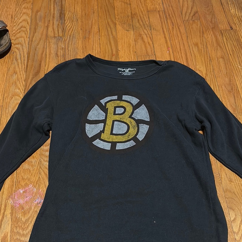 Black Long Sleeve Shirt with Gold and Gray Logo